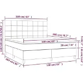 vidaXL Boxspring met matras stof blauw 160x200 cm