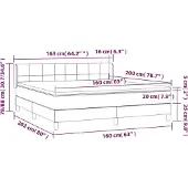 vidaXL Boxspring met matras fluweel lichtgrijs 160x200 cm