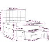 vidaXL Boxspring met matras fluweel roze 140x190 cm
