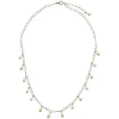 Behave - Ketting - Dames - Echte Zoetwaterparels - Wit - Zilverkleurig - 52.50 cm