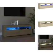 vidaXL Tv-kast - Tv-kasten - Televisiekast - Televisiekasten - Tv-meubel met LED-verlichting 120x35x40 cm sonoma eikenkleurig