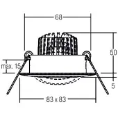 Brumberg Downlight BB14, dimbaar, chroom / zilver, Hal, Aluminium, downlight