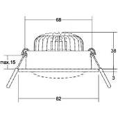 Brumberg Downlight BB35, dimbaar, wit / opaal, Woon-/ Eetkamer, Aluminium, downlight