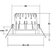 Brumberg Downlight BB21, dimbaar, alu / grijs / zink, Badkamer, Aluminium, downlight