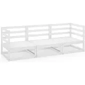 vidaXL Tuinbank 3-zits massief grenenhout wit