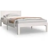 vidaXL Bedframe massief grenenhout wit 100x200 cm