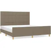 vidaXL Bedframe zonder matras stof taupe 180x200 cm