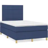 vidaXL Boxspring met matras stof blauw 120x200 cm