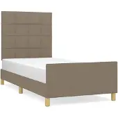 vidaXL Bedframe zonder matras 80x200 cm stof taupe