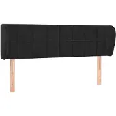 vidaXL Hoofdbord met randen 147x23x78/88 cm fluweel zwart