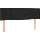 vidaXL Hoofdbord met randen 147x16x78/88 cm fluweel zwart