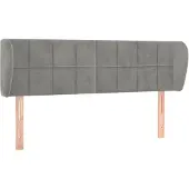 vidaXL Hoofdbord met randen 147x23x78/88 cm fluweel lichtgrijs