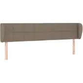 vidaXL Hoofdbord met randen 163x23x78/88 cm stof taupe