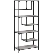 vidaXL Boekenkast 81x36x176 cm bewerkt hout grijs sonoma eikenkleurig