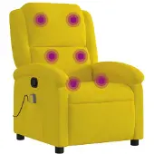 vidaXL Massagestoel verstelbaar fluweel geel