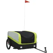 vidaXL Fietstrailer 45 kg ijzer zwart en groen