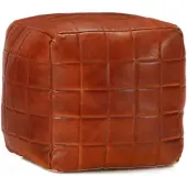 vidaXL Poef 40x40x40 cm echt geitenleer tan