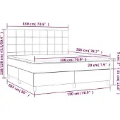 vidaXL Boxspring met matras stof taupe 180x200 cm