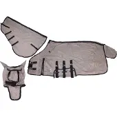 QHP Vliegendeken met hals en masker - maat 205 - grey / navy