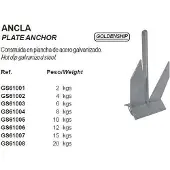 Goldenship Steel Yacht Galvanized Anchor Zilver 20 kg