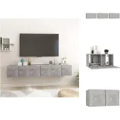 vidaXL Tv-meubel - Tv-meubels - Tv-kast - Tv-kasten - Tv-hangmeubelen 3 st 60x30x30 cm betongrijs
