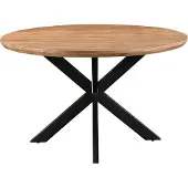 Natur24 eetkamertafel jesper round 130cm mangohout / gecoat staal