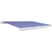 vidaXL Luifel gemotoriseerd 400x300 cm blauw en wit