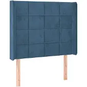 vidaXL Hoofdbord met randen 83x16x118/128 cm fluweel blauw
