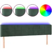 vidaXL Hoofdbord LED 183x16x78/88 cm fluweel donkergroen