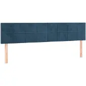 vidaXL Hoofdborden 160x5x78/88 cm fluweel donkerblauw
