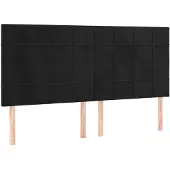 vidaXL Hoofdbord zwart 160x5x118/128 cm fluweel