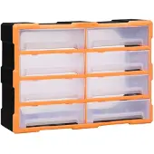 vidaXL Organiser met 8 grote lades 52x16x37 cm
