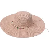 Clayre & Eef Hoed Dames Roze Papierstro Schelpen
