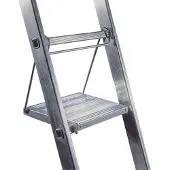 Escalo Voetenbank voor ladder metaal zilverkleurig
