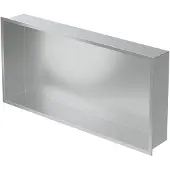 ECD-Germany Douchebak 60x30 cm zilver roestvrij staal wandnis Douchebak LuxeBad