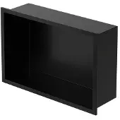 ECD-Germany Douchebak 30x20 cm zwart roestvrij staal wandnis Douchebak LuxeBad