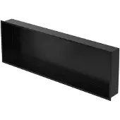 ECD-Germany Douchebak 90x30 cm zwart roestvrij staal wandnis Douchebak LuxeBad
