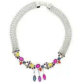 Behave - Korte ketting met gekleurde stenen - Nikkelvrij - 40cm
