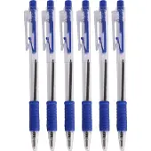 Urban Living Balpennen - 16x stuks - blauw - softgrip - kliksysteem