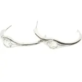 Behave - Oorstekers halve cirkelvorm met steen - Moderne en elegante stijl