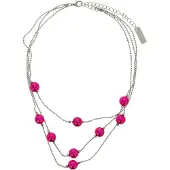 Behave - Zilverkleurige Ketting met Roze Parels - 38,5 cm + Verlengketting
