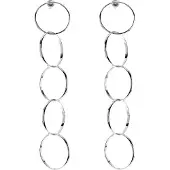 Behave - Oorhangers lang rond zilverkleurig - Avond chic stijl