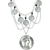 Behave - Ketting Zilverkleur - Munten - 42 cm (+8 cm verlengketting)