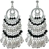 Behave - Oorhangers met zwarte kralen - retro avond look