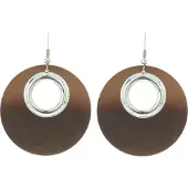 Behave - Oorhanger Dames - Rond - Mat Bruin - Diameter 4.5 cm