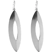 Behave - Oorhangers ovaal open design mat zilverkleur - Minimalistisch chic