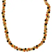 Behave - Lange oranje kralen ketting - Modeaccessoire 165 cm lang