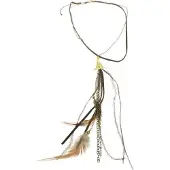 Behave - Ketting Met Bruine Veertjes - Nikkelvrij - Bohemian Look