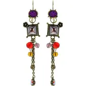 Behave - Oorbellen met hanger en kralen - Boho stijl - 9,5 cm lang