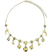 Behave - korte damesketting - munt hangers - boho stijl - goudkleur